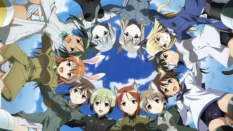 Anime Girls in Uniform — Blue, Playful, Afternoon
