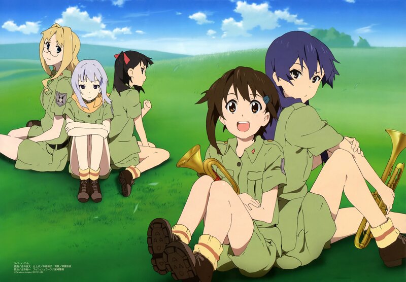 Anime Girls in Uniform — Green, Peaceful, Afternoon