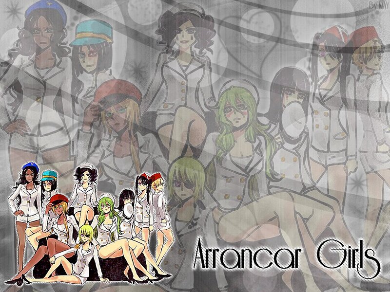 Anime Girls in Uniforms — White, Dramatic
