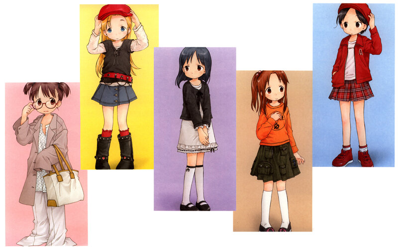 anime girls in various outfits