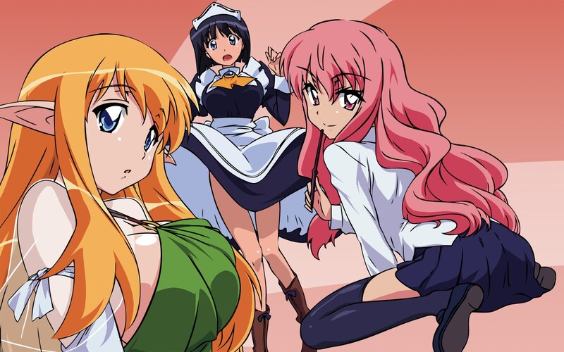 anime girls in various outfits