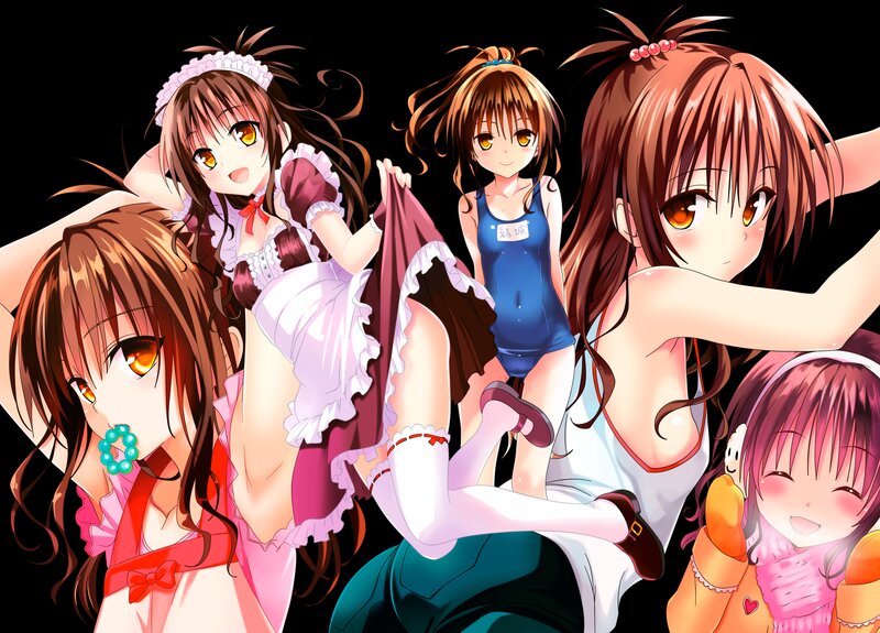 Anime Girls in Various Outfits — Brown