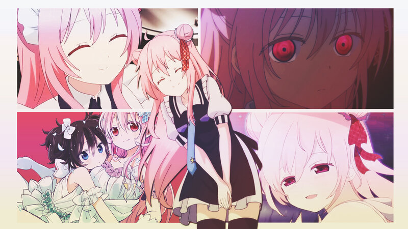 Anime Girls in Various Poses — Pink, Dramatic