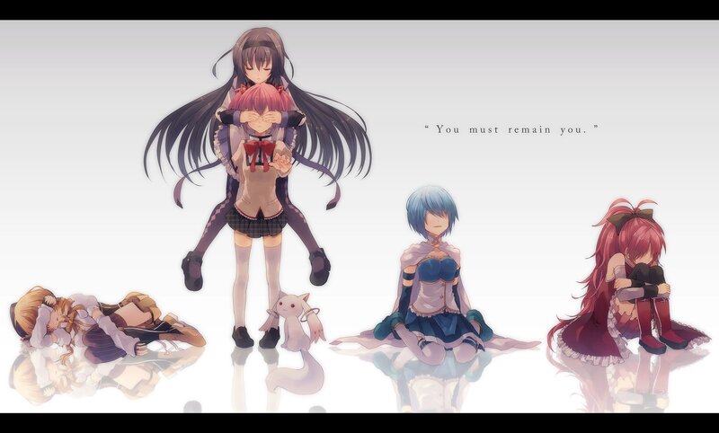 Anime Girls in Various Poses — White