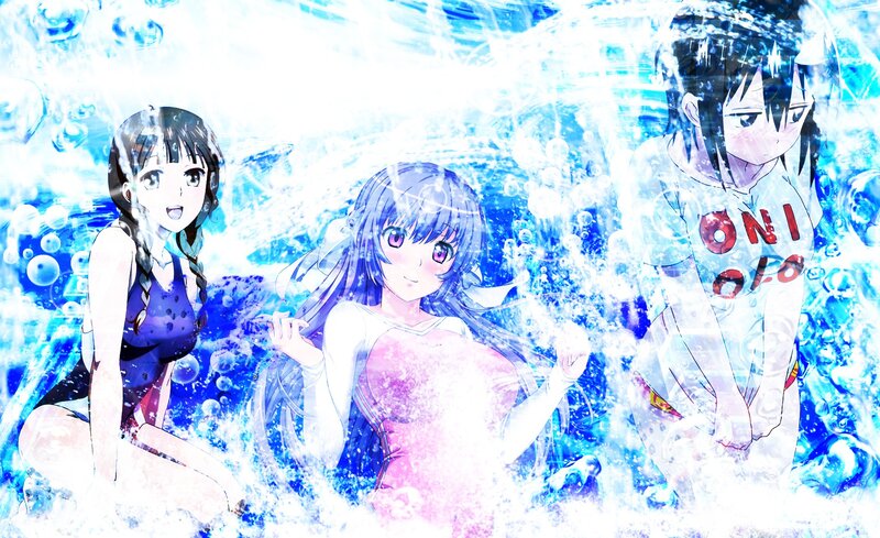anime girls in water