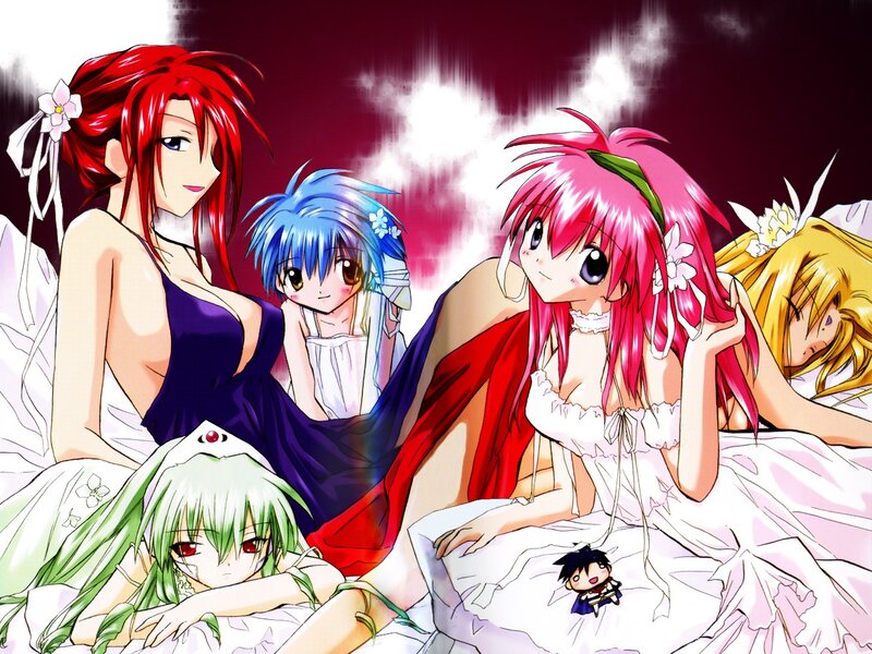 Anime girls in wedding attire