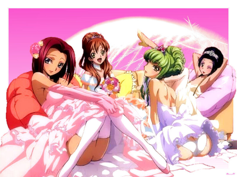 anime girls in wedding dresses