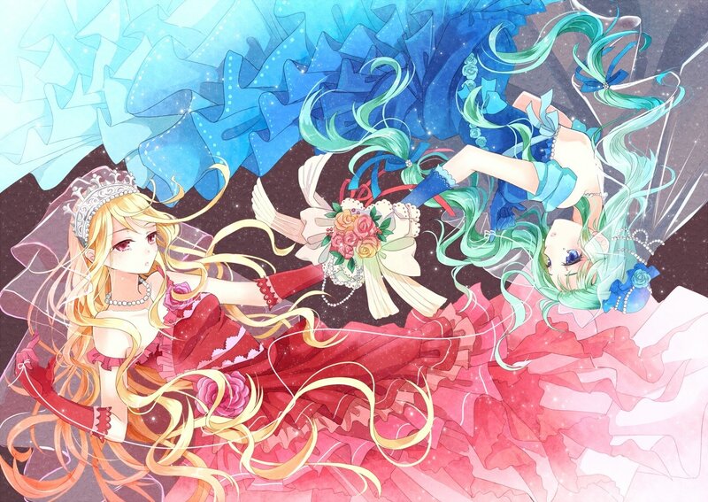 Anime girls in wedding dresses