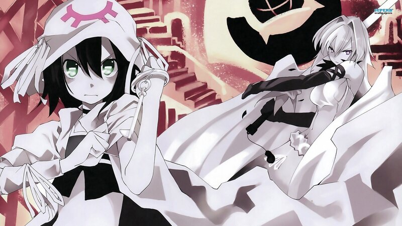 Anime girls in white cloaks