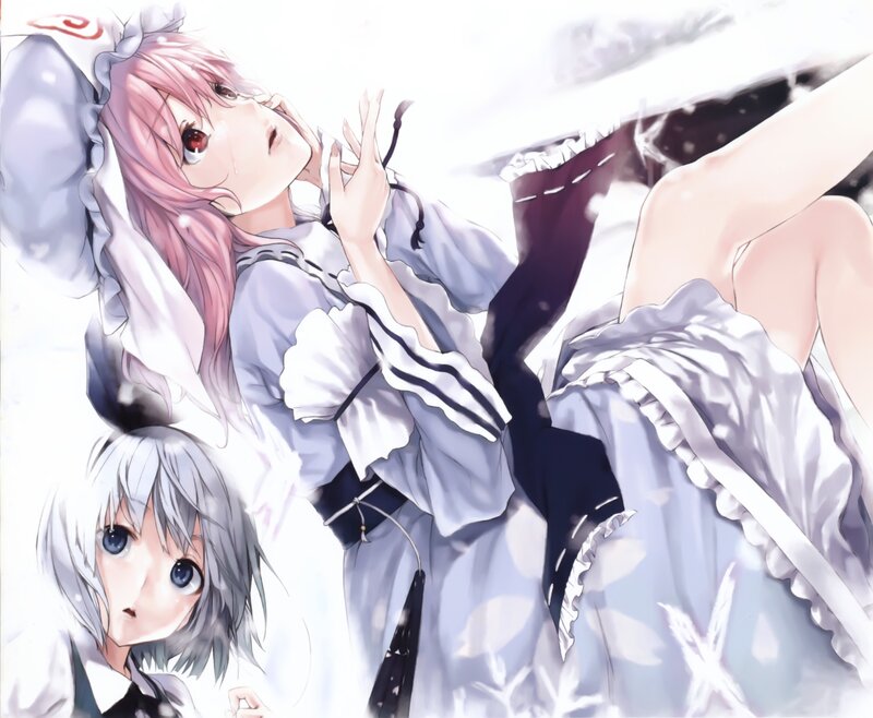 anime girls in white dresses