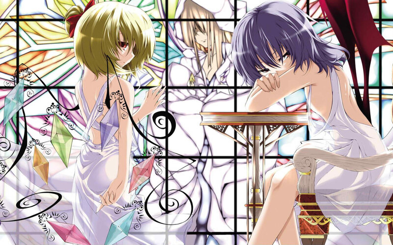 anime girls in white dresses