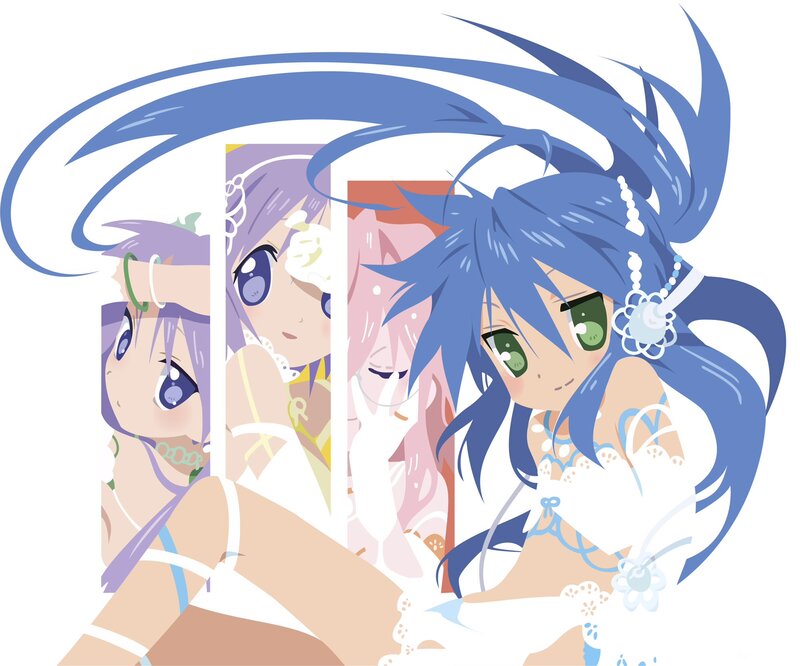 anime girls in white outfits