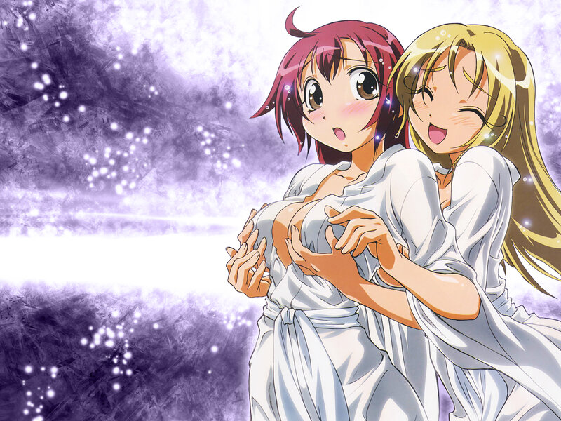 anime girls in white robes