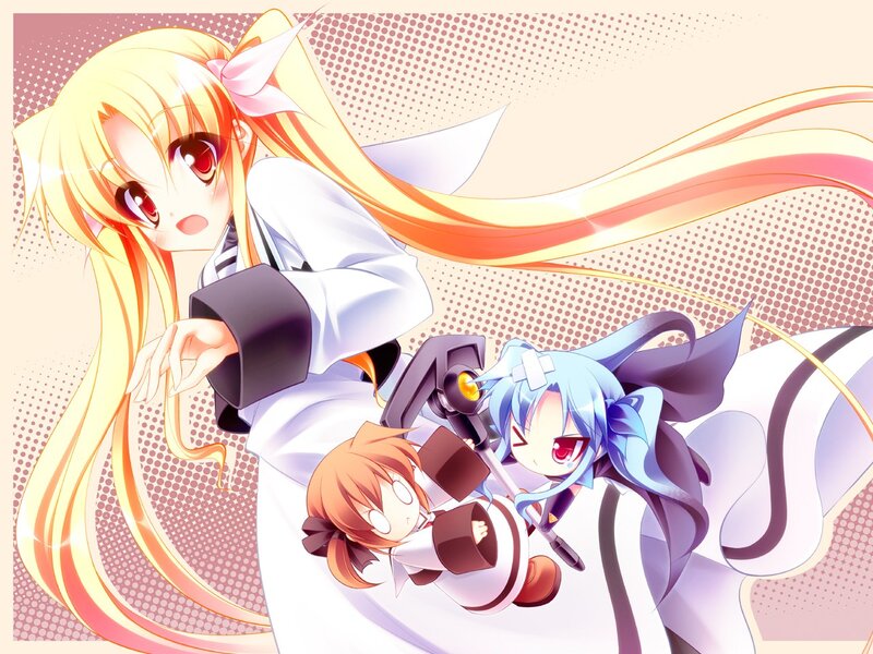 Anime girls in white uniforms