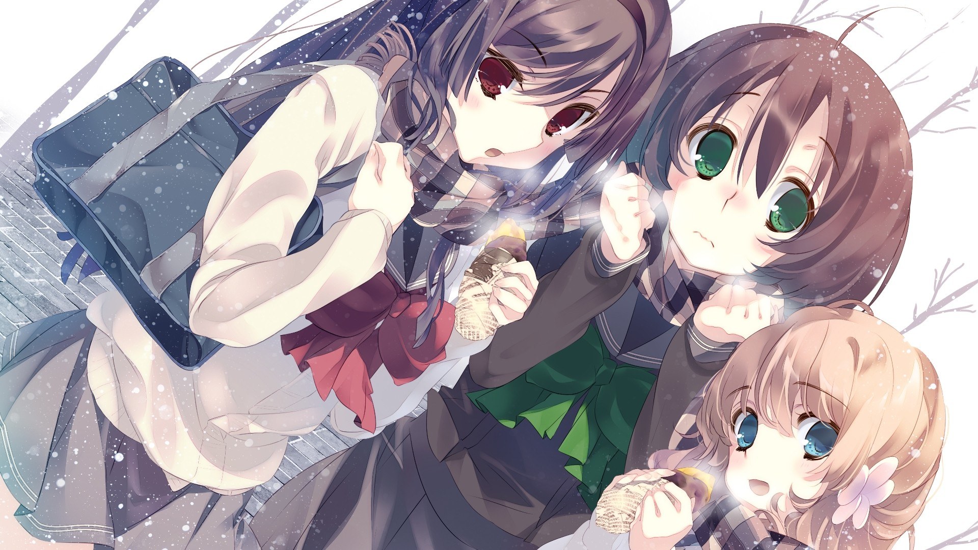 anime girls in winter