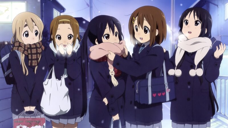 anime girls in winter