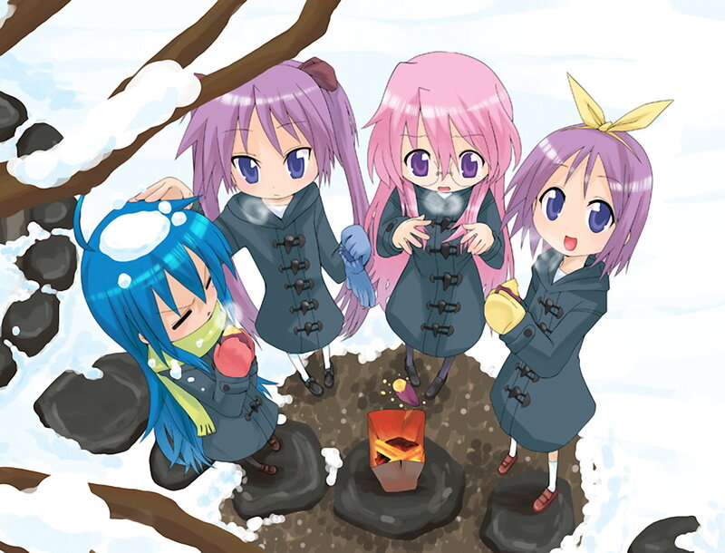 anime girls in winter