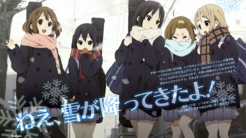 Anime Girls in Winter — Black