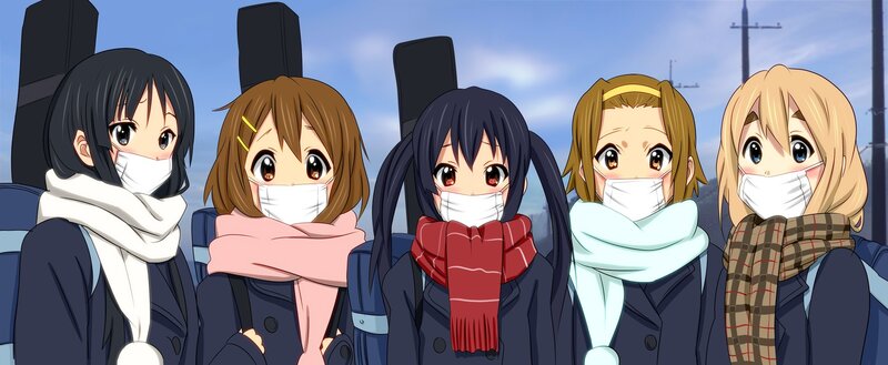 anime girls in winter clothes