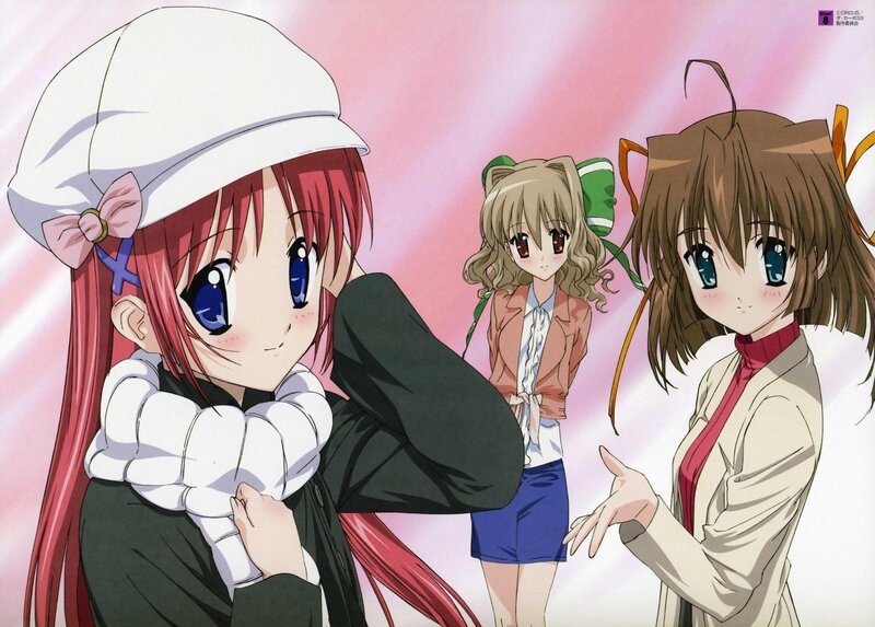 Anime girls in winter clothes