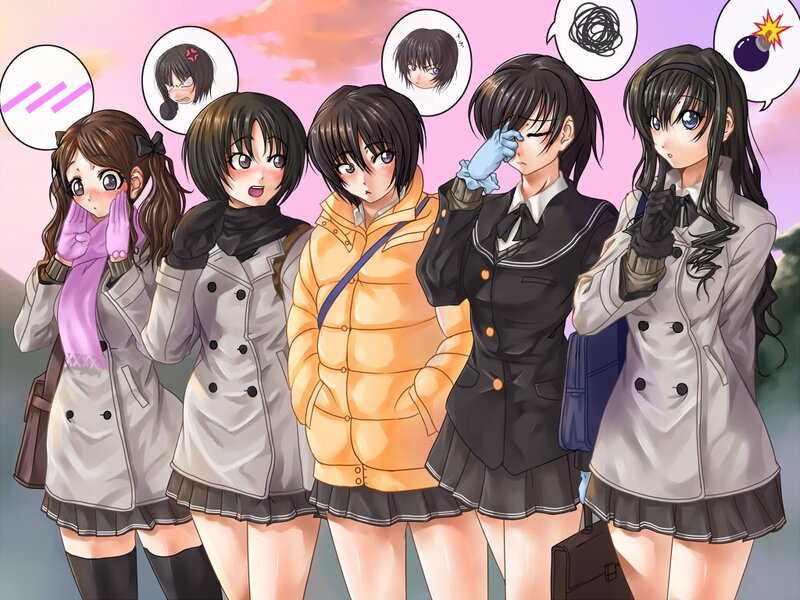 anime girls in winter clothes
