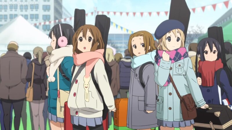 Anime Girls in Winter Clothes — Blue