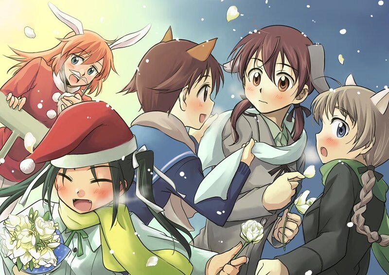 Anime girls in winter outfits