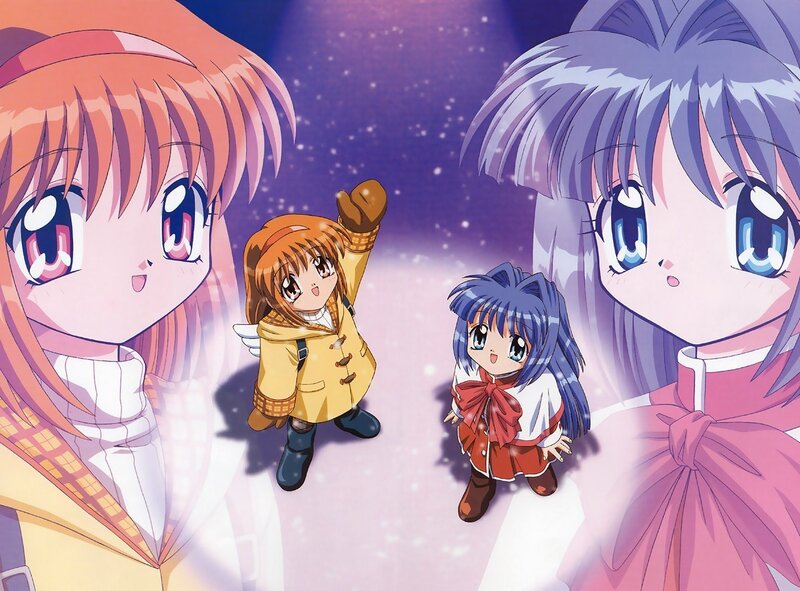 Anime girls in winter scene