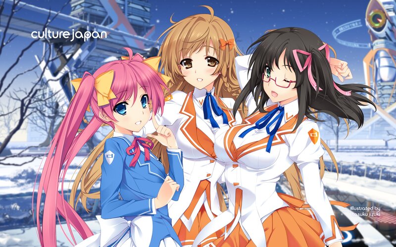 anime girls in winter uniforms