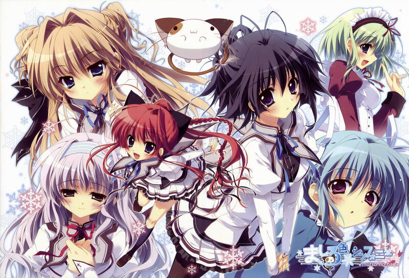 Anime Girls in Winter — White, Festive