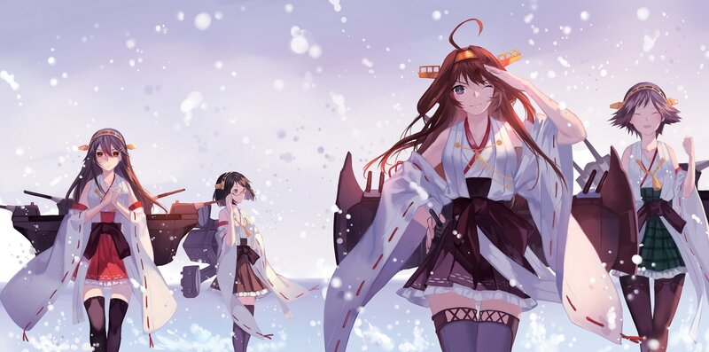 Anime Girls in Winter — White, Serene