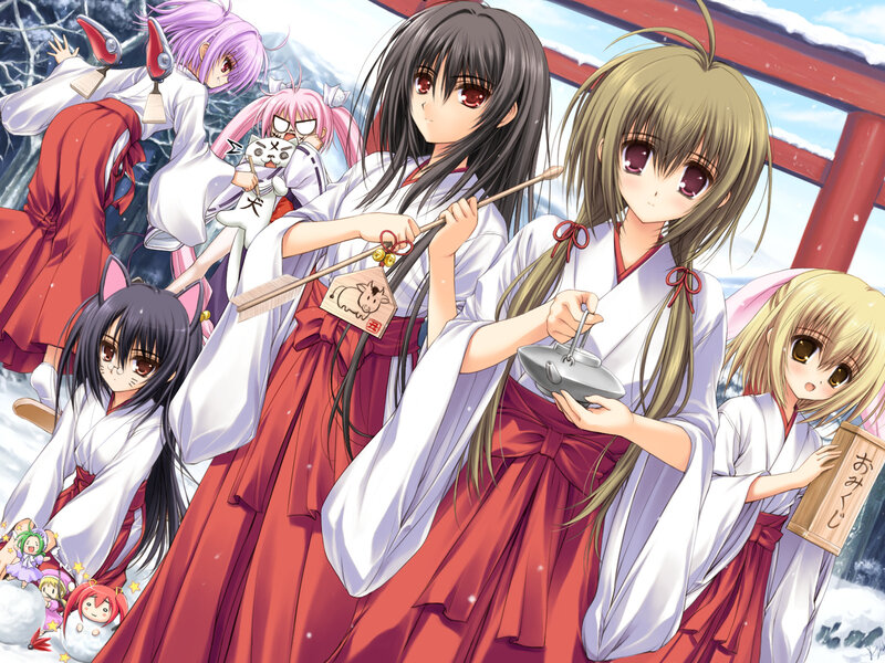 Anime Girls in Winter — White