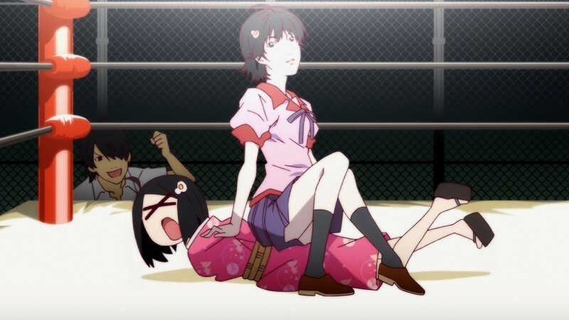 Anime girls in wrestling ring