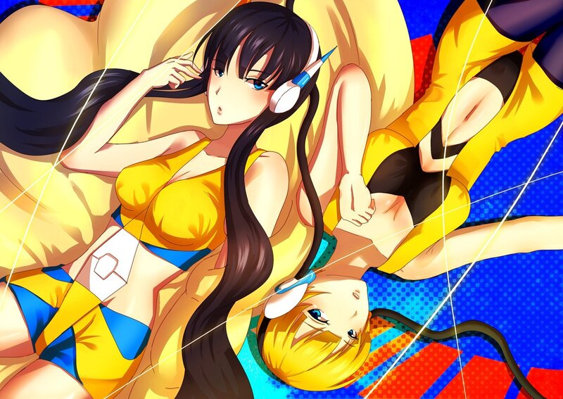 Anime girls in yellow outfits