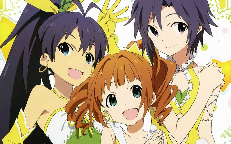 anime girls in yellow outfits
