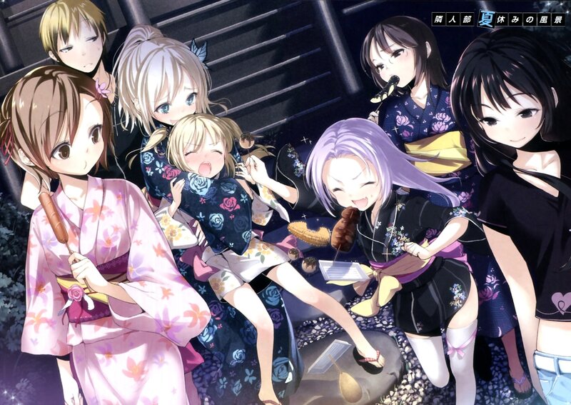 Anime Girls in Yukata — Purple
