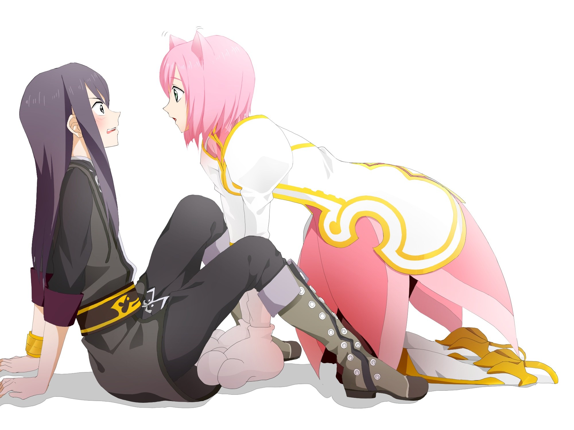 anime girls interacting
