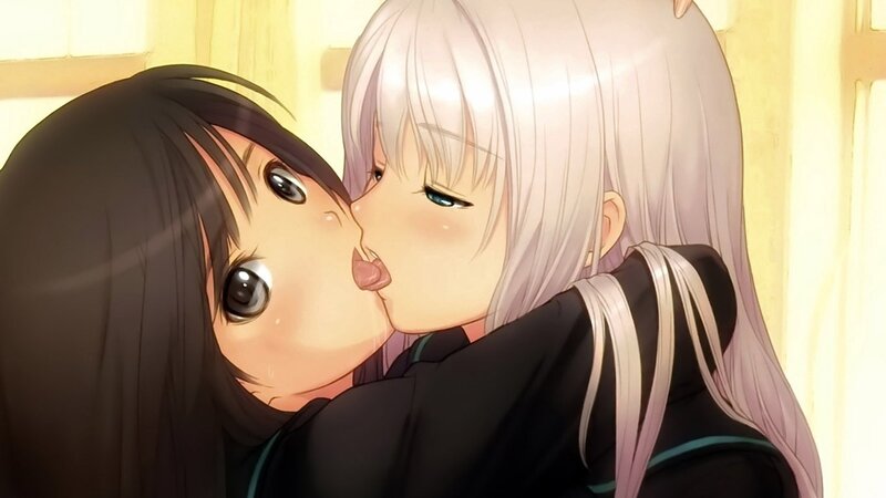anime girls kissing