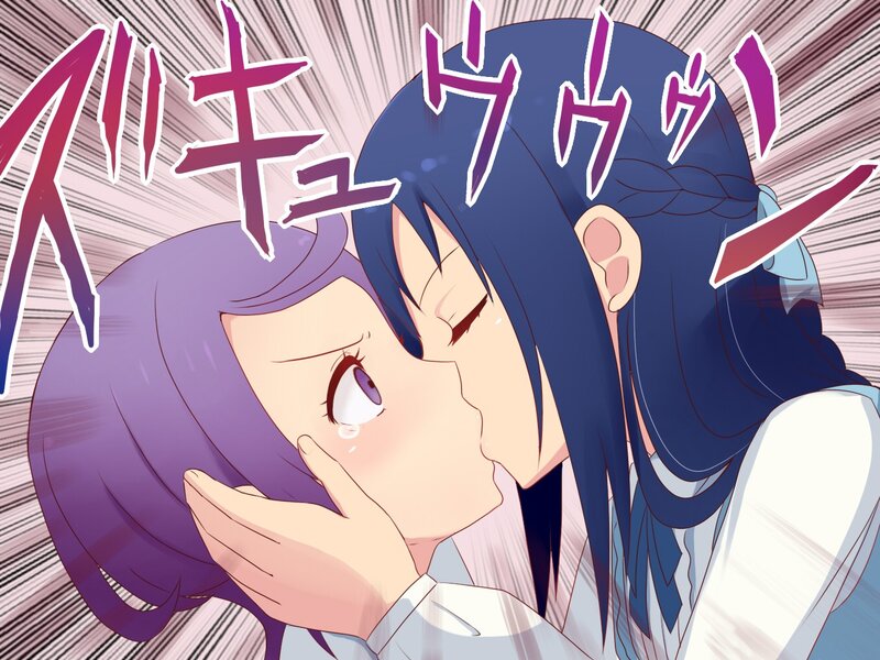 anime girls kissing