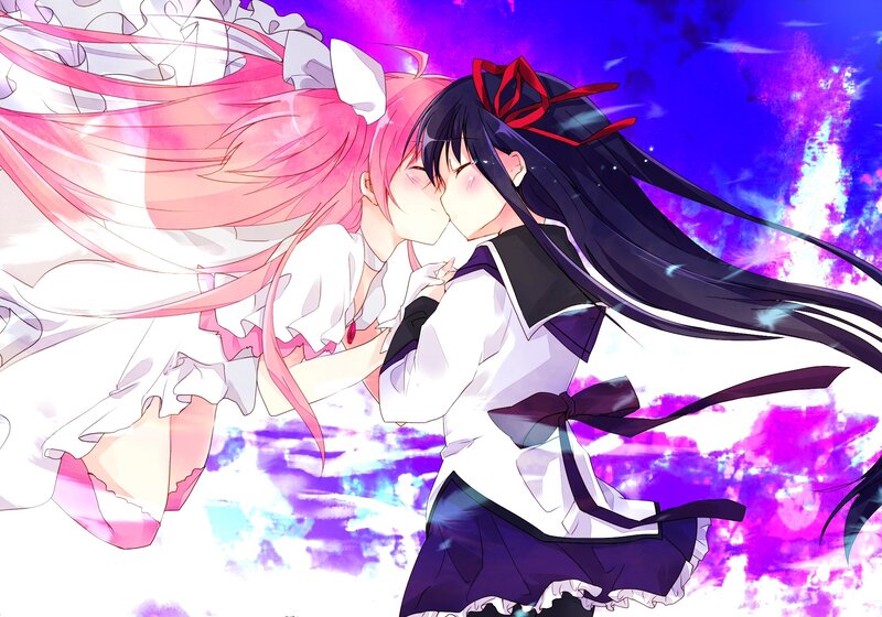 anime girls kissing