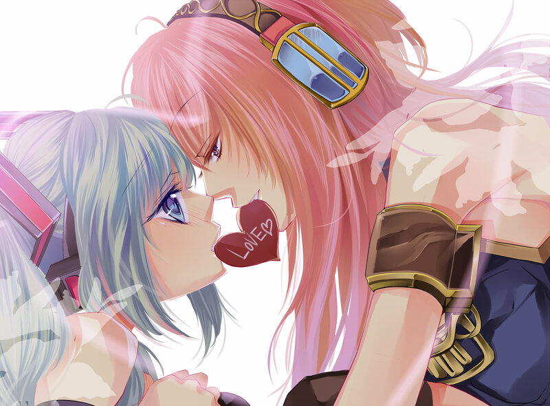 anime girls kissing