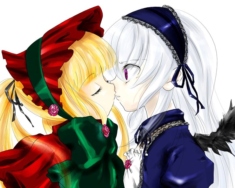 anime girls kissing