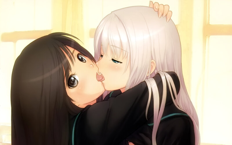 anime girls kissing