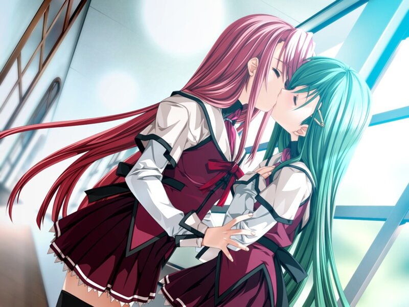 anime girls kissing