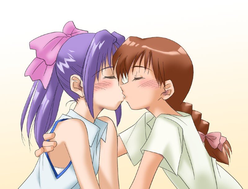 anime girls kissing