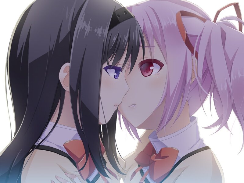 anime girls kissing