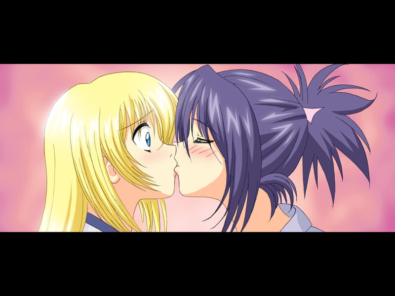 anime girls kissing