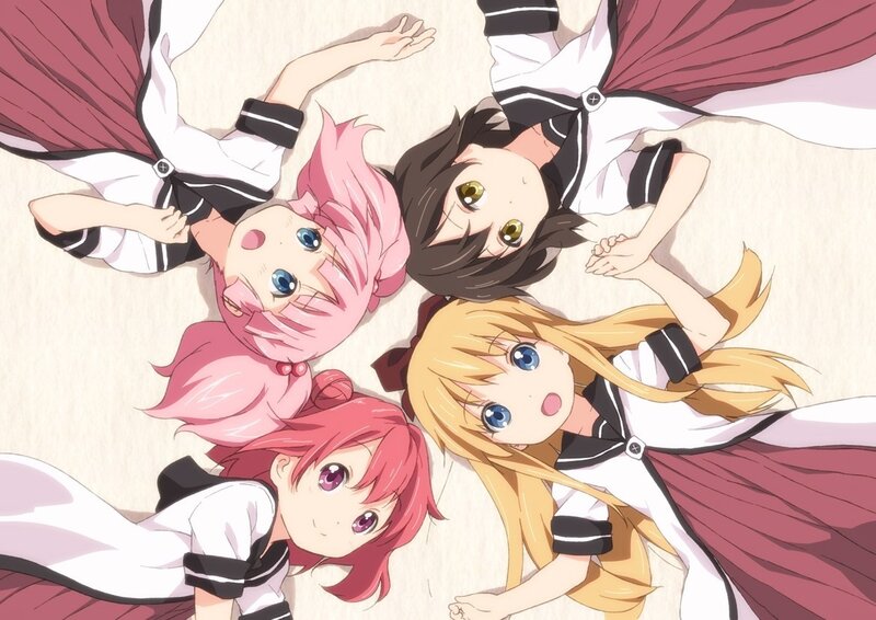 anime girls lying on the ground