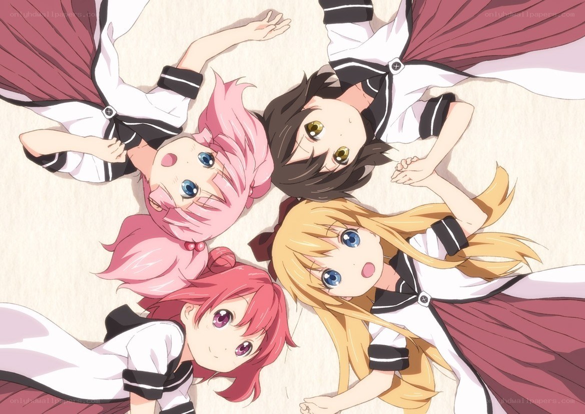 anime girls lying on the ground