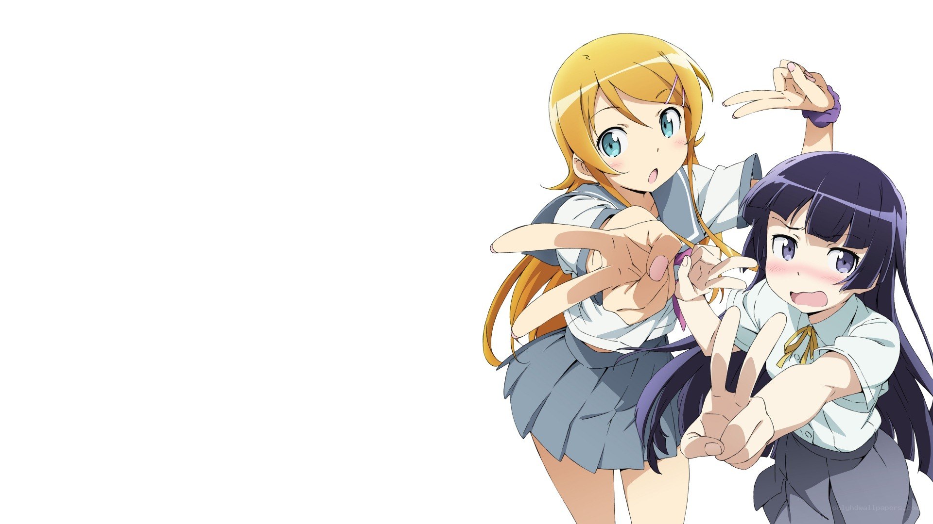 anime girls making hand gestures